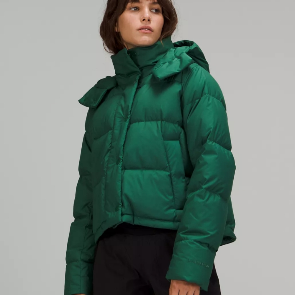 Lululemon Wunder Puff Cropped Jacket Emerald Green Size 6